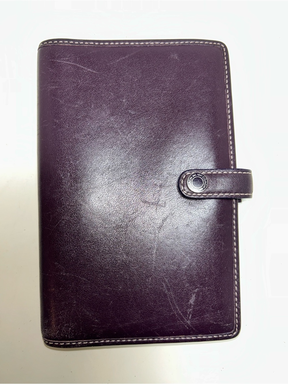 Coach Purple Leather Passport Document Holder Wallet